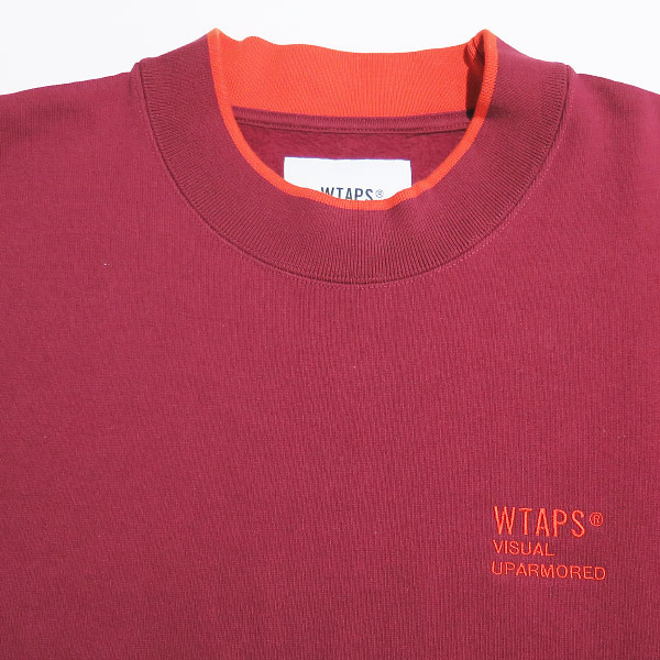 WTAPS ダブルタップス 23AW WIDE NECK 01/SWEATER/ COTTON.FORTLESS ワイド スウェット トップス トレーナー バーガンディー Maz_画像3