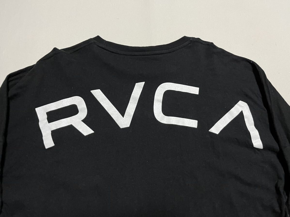 RVCA メンズ S レイヤード ポケット付き ロンT 長袖 Tシャツ ポケT ロゴ プリント / ルーカ ストリート_画像4