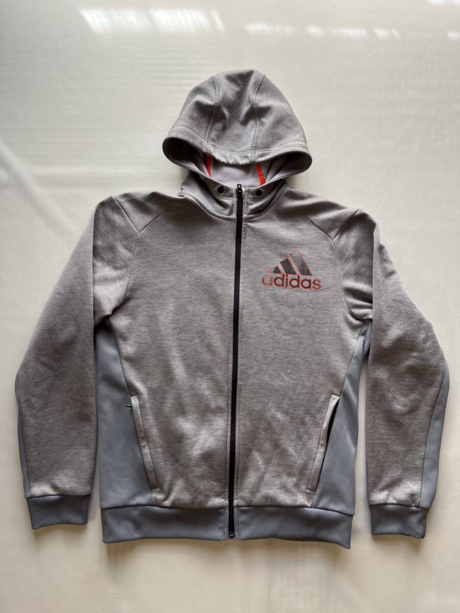 adidas メンズ XO 大きめサイズ 裏起毛 ジップアップ ジャージ パーカー フーディ / アディダス スポーツ トレーニング_画像2