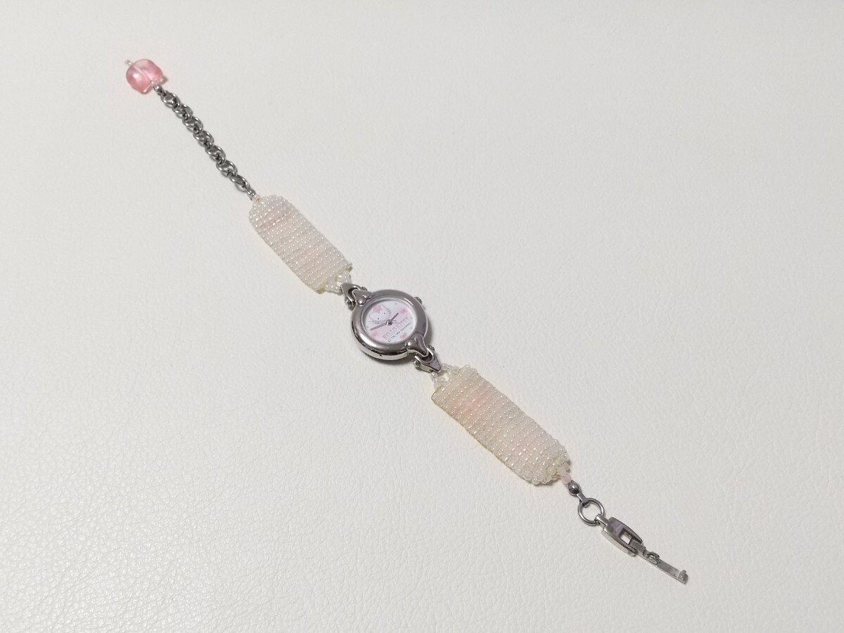  Hello Kitty beads wristwatch pink 1999 year operation not yet verification goods HELLO KITTY Sanrio 