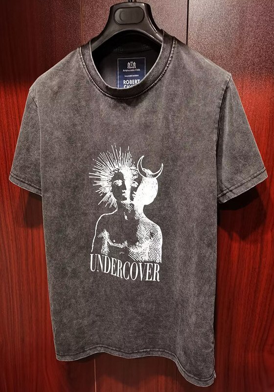 最高峰※定価8万◆イタリア・ローマ発*ROBERT CAVANI/ロベルトカバーニ*限定UNDERCOVER*プリント・vintage・Tシャツ・48/Lサイズ・黒_画像4