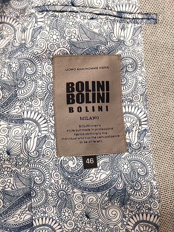 最高級8万◆イタリア*ミラノ発*BOLINI*高級セレブdesigner*イタリアン 最上質WOOL/千鳥格子*紳士 テーラードジャケット46/Mの画像5