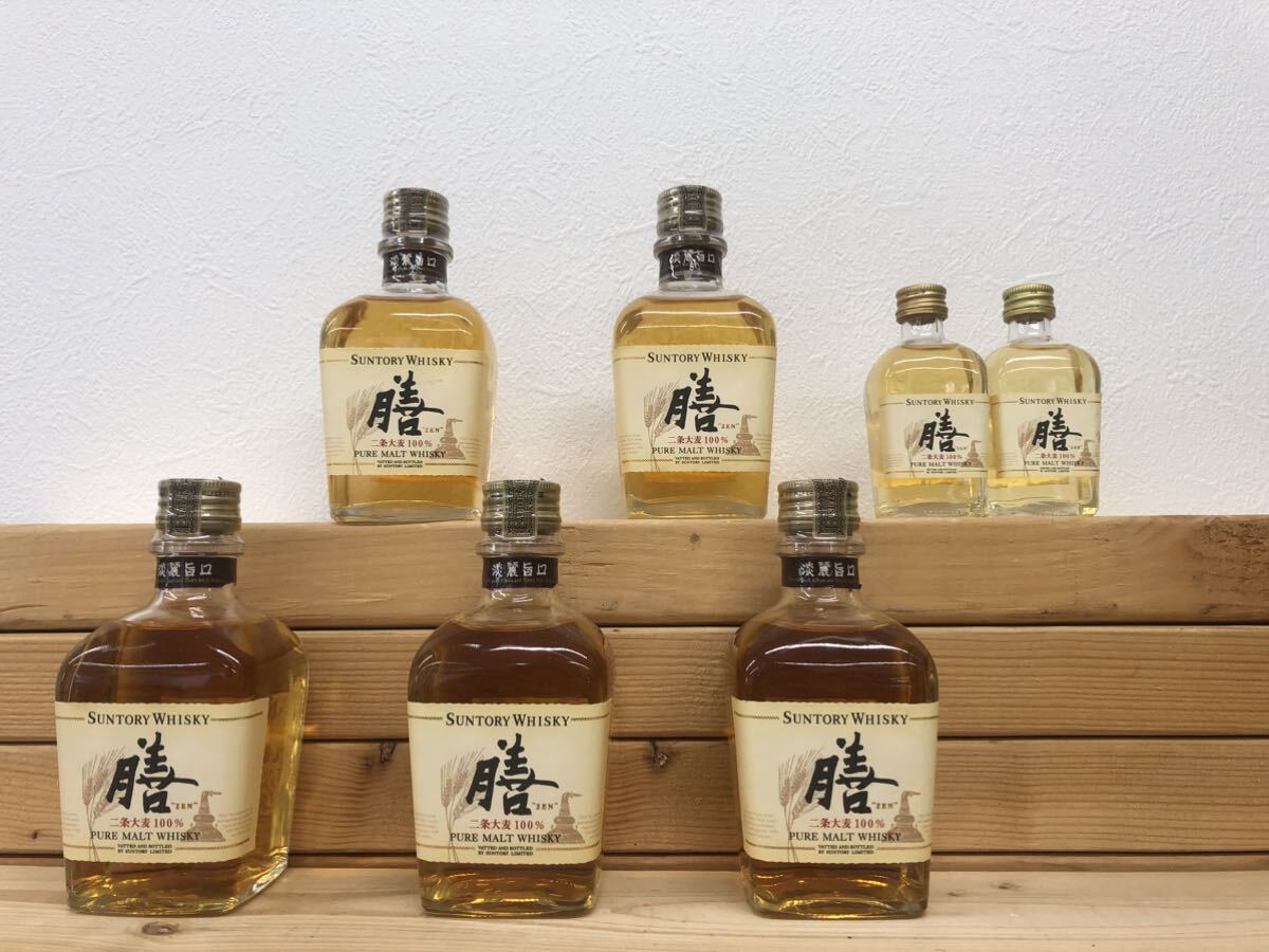 サントリー ウイスキー 膳 ピュアモルト ミニボトル 7本セット Suntory Whisky pure molt 180ml 50ml 40%_画像1