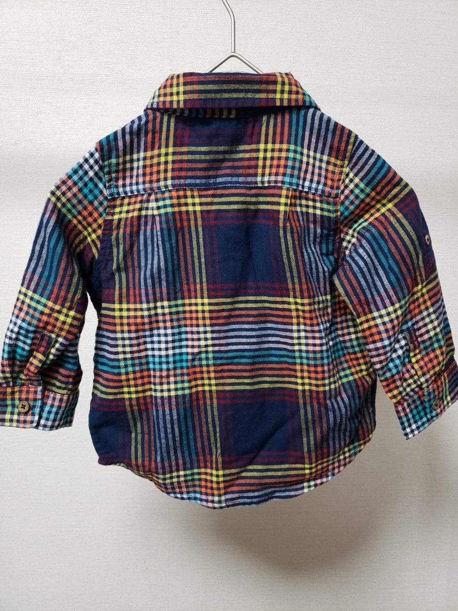 【新品】美品/長袖シャツ80cmﾍﾞﾋﾞｰｷﾞｬｯﾌﾟbabyGAP コットン綿100％ チェック柄ｷｯｽﾞ子ども服