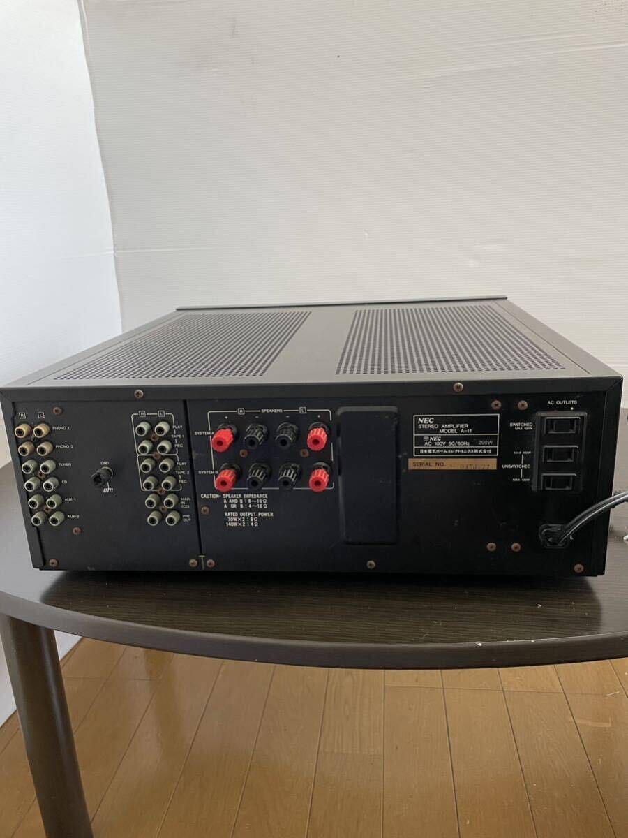 NEC STEREO AMPLIFIER MODEL A-11 プリメインアンプ ステレオアンプ 音響機器 オーディオ機器 音出し確認済 _画像6