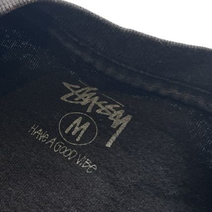 【Stussy】 ステューシー 長袖Tシャツ ロンT ロゴ プリント 黒/ブラック メンズ M コットン クルーネック Tee カットソー 古着 USED 正規_画像8