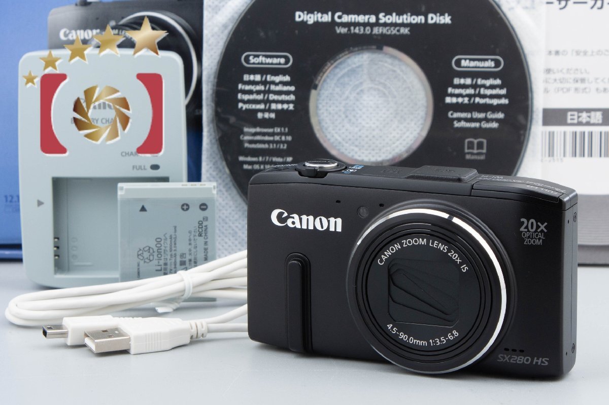 【中古】Canon キヤノン PowerShot SX280 HS ブラック コンパクトデジタルカメラ 元箱付き