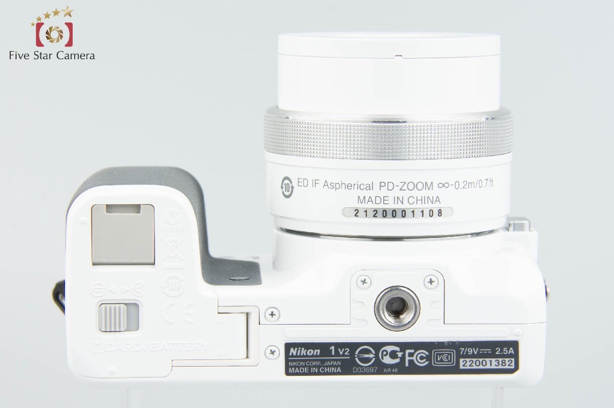 【中古】Nikon ニコン 1 V2 + 1 NIKKOR 10-30mm f/3.5-5.6 VR 新型 ホワイト シャッター回数僅少 元箱付き_画像9