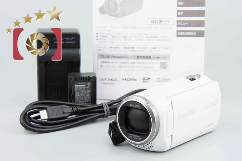 【中古】Panasonic パナソニック HC-V480MS ホワイト デジタルハイビジョンビデオカメラ_画像1