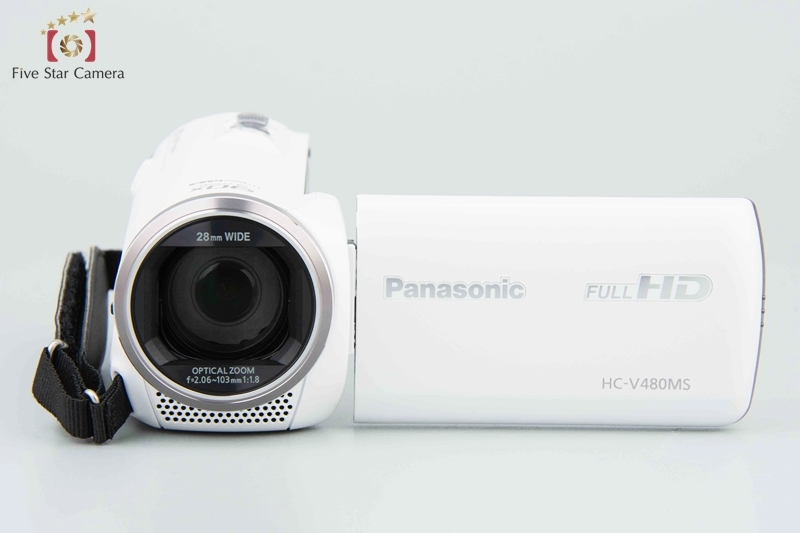 【中古】Panasonic パナソニック HC-V480MS ホワイト デジタルハイビジョンビデオカメラ_画像4