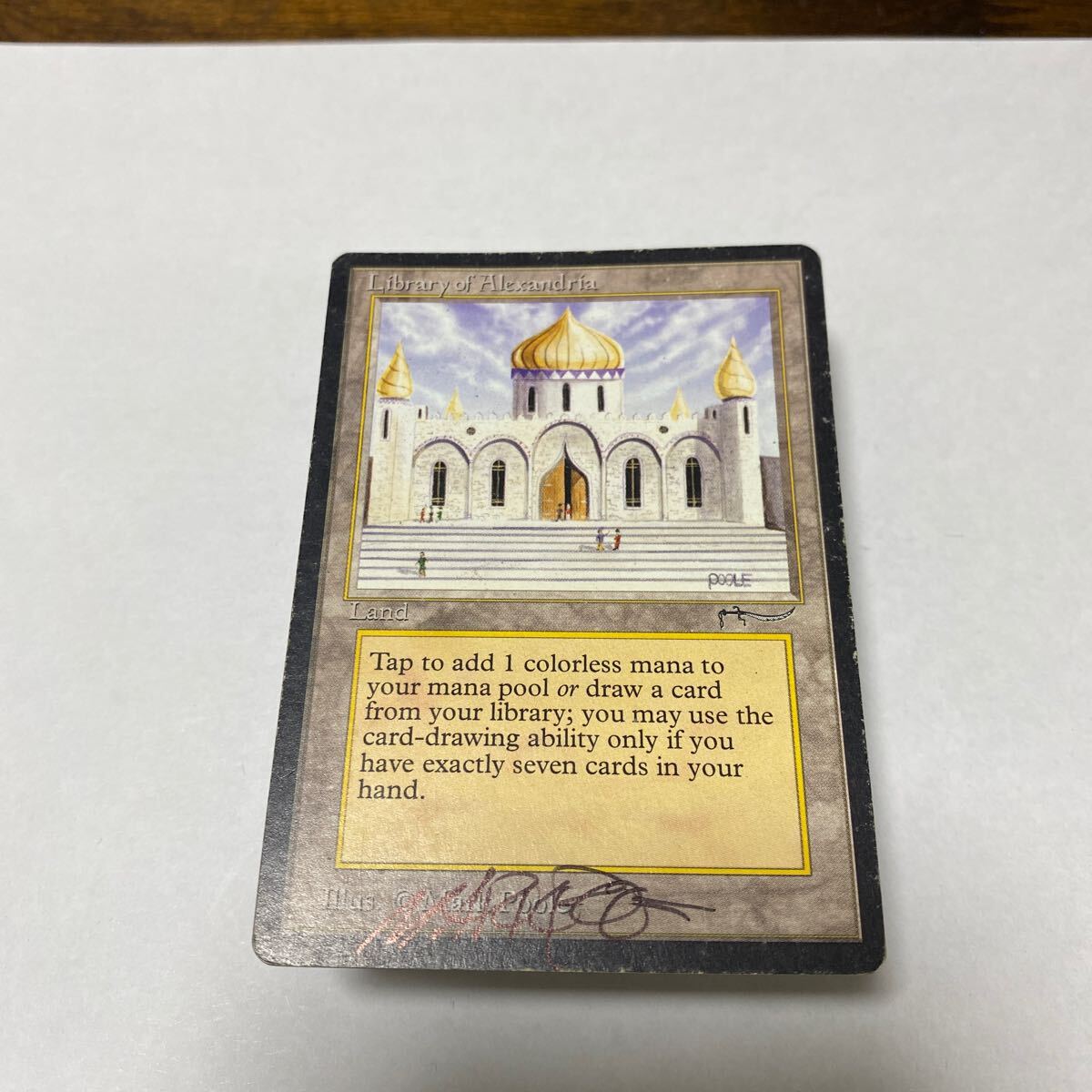 【Signed/サイン入り】 Library of Alexandria ARN 英語 1枚 MTG Magic the Gathering マジックザギャザリング_画像1