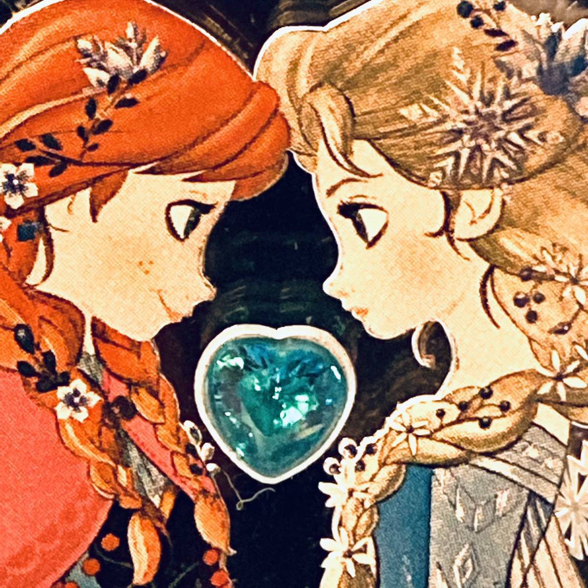 アナと雪の女王　ディズニー公式　1オンス　銀貨　ハート型宝石付コイン　2020年　ニウエ　ディズニープリンセス　アナとエルサ_画像2