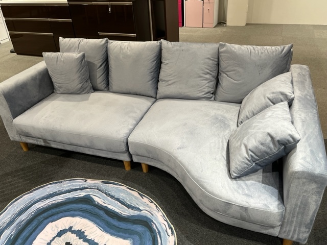 # free shipping ( Hokkaido * Tohoku * Okinawa is excepting )#4 seater . sofa / couch sofa / water-repellent cloth / high grade / light blue / new goods 