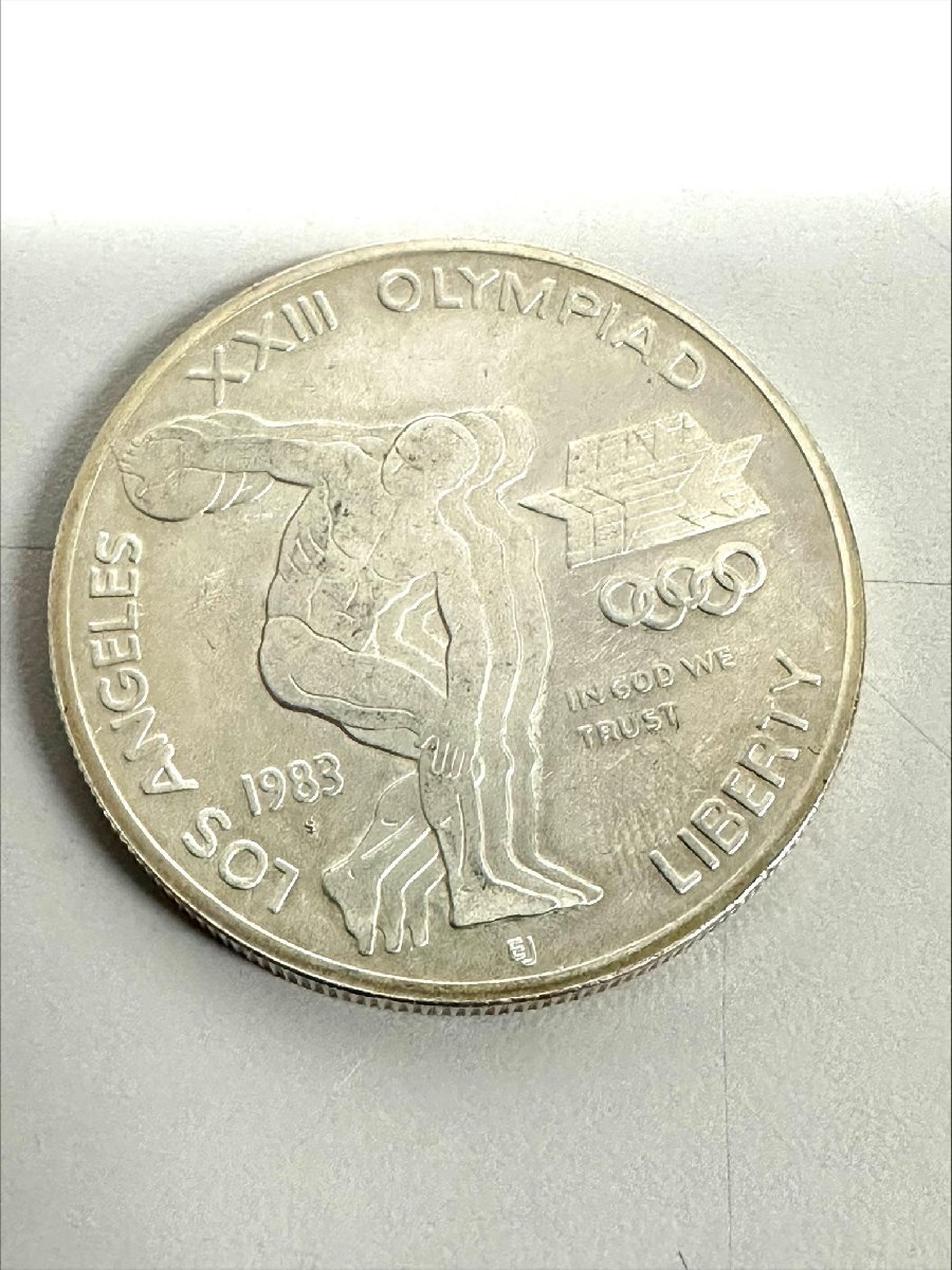 【31】1円～ 銀貨 1983年 ロサンゼルスオリンピック 記念硬貨 1ドル銀貨 コイン シルバー SV900 SILVER ONE DOLLAR 約26.9g 約38㎜の画像6