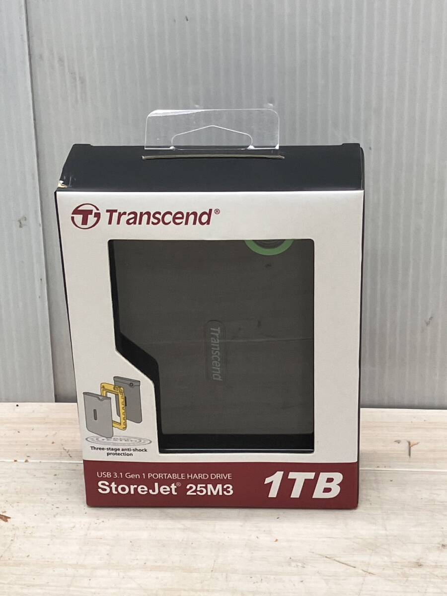 送料無料S83236 スリムポータブル外付けハードディスクHDD 1TB TS1TSJ25M3S トランセンド Transcend 未開封品 _画像1