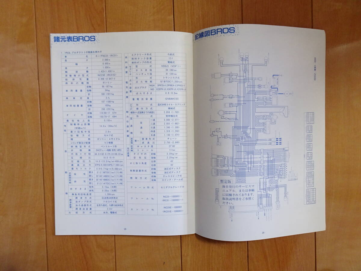 ホンダ 原本の使用済み品　（社外秘）販売の手引き＆サービスガイド　G感,BROS ブロス/CBR400RR（NC23）_画像9