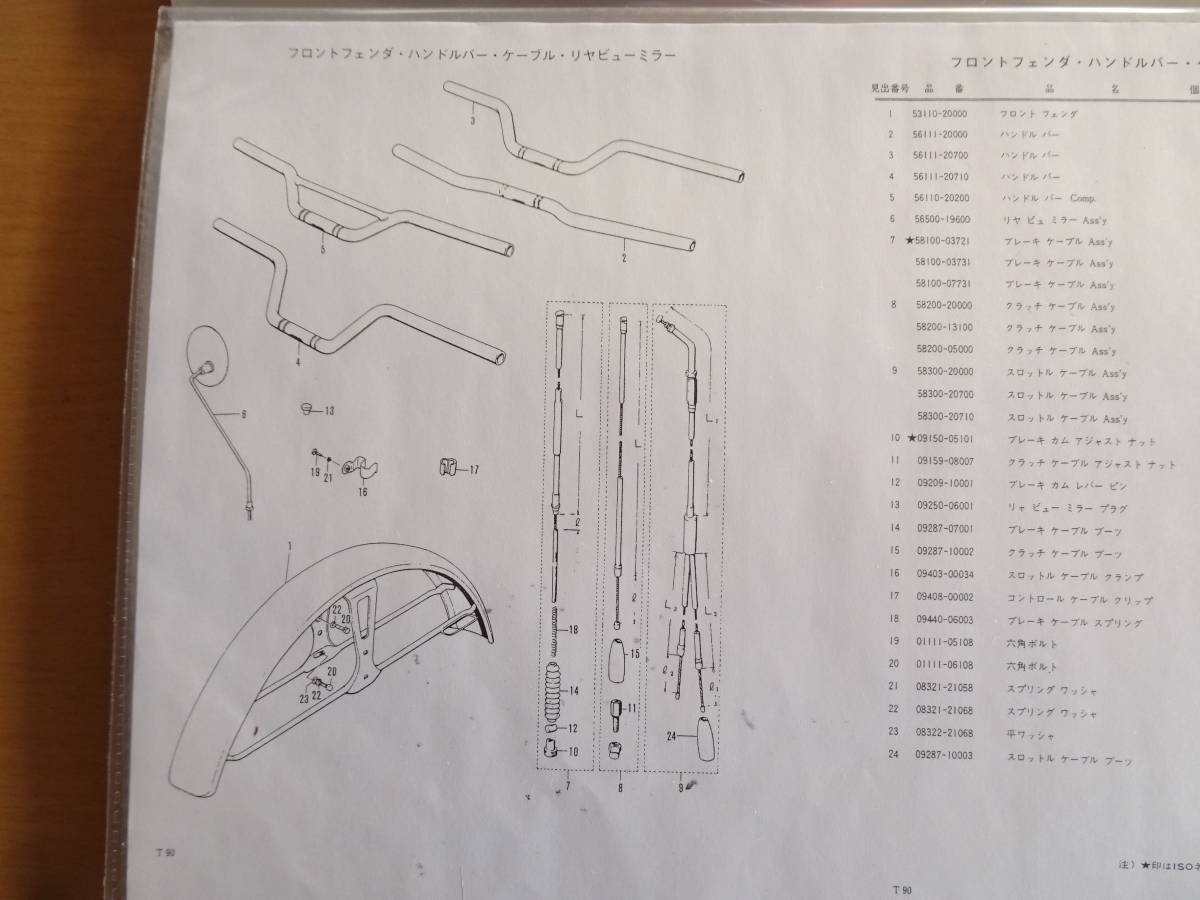 スズキ 純正新品 T90/T125 ウルフ スロットルケーブル アップハンドル用です 58300-20710の画像3