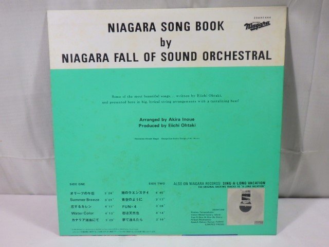 ■730：LP　NIAGARA SONG BOOK　Niagara Fall Of Sound Orchestral　大滝詠一　20AH1444　盤美品■_画像4