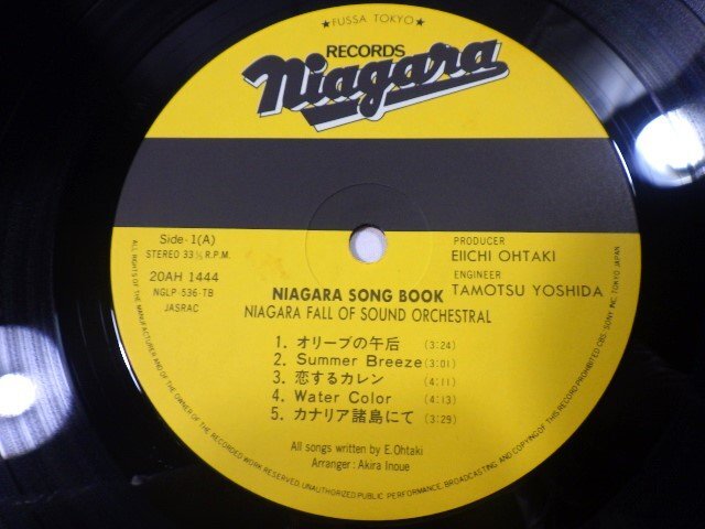 ■730：LP　NIAGARA SONG BOOK　Niagara Fall Of Sound Orchestral　大滝詠一　20AH1444　盤美品■_画像2