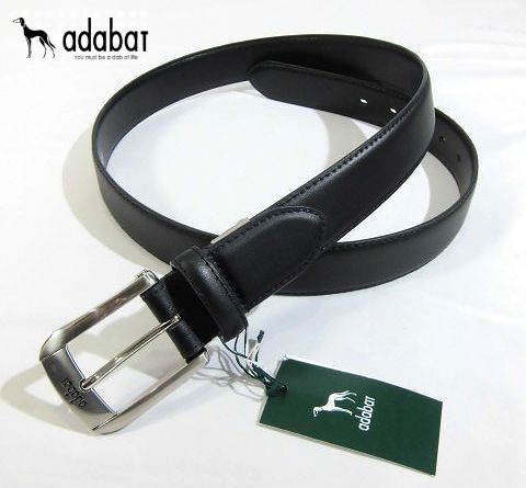 C木03386新品▼おすすめ!! アダバット ロゴバックル 牛革レザー ベルト 黒 adabat メンズ 牛革 カット調節可能 ビジネス カジュアル_画像1