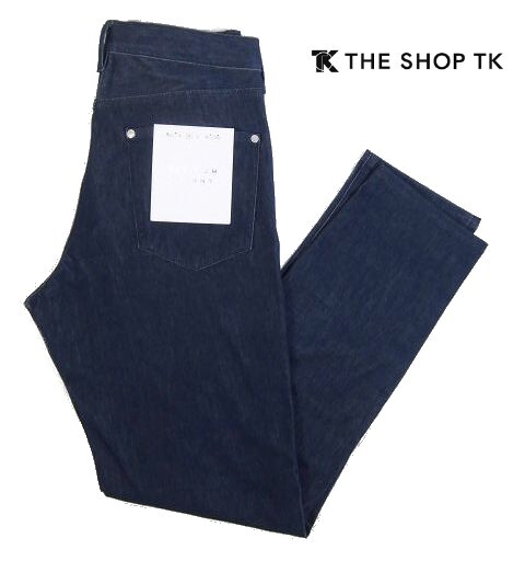 C火03749新品▼春物 タケオキクチ 360度ストレッチ デニム スキニーパンツ 【 M 】 ロングパンツ THE SHOP TK ジャージ素材 伸縮性 紺系_画像1