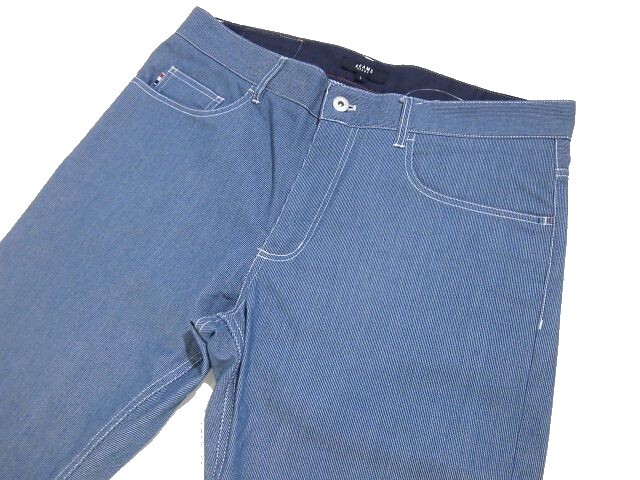 C月03097新品▼春物 ビームス ジーンコードピケ スキニーパンツ 【 L 】 5ポケット ロングパンツ BEAMS ストレッチ性 ブルー系_画像3