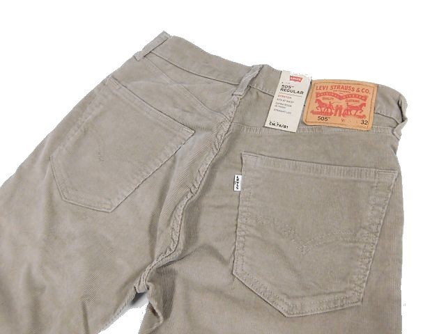 ※土061新品▼ リーバイス 505 レギュラーストレートコーデュロイパンツ W29 L32 ロングパンツ Levi's ストレッチ ベージュ系_画像4