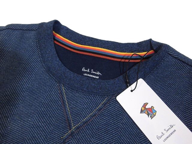 C день 03880 новый товар V весна Paul Smith мульти- полоса вырез лодочкой рубашка [ L ] футболка тренировочный Paul Smith оттенок голубого 