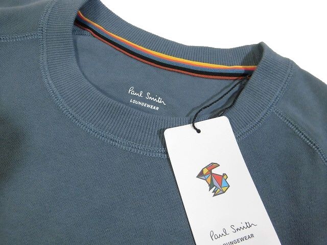 D月04007新品▼春 ポールスミス マルチストライプ クルーネックシャツ 【 L 】 トレーナー スウェット Paul Smith ブルーグレー系_画像4