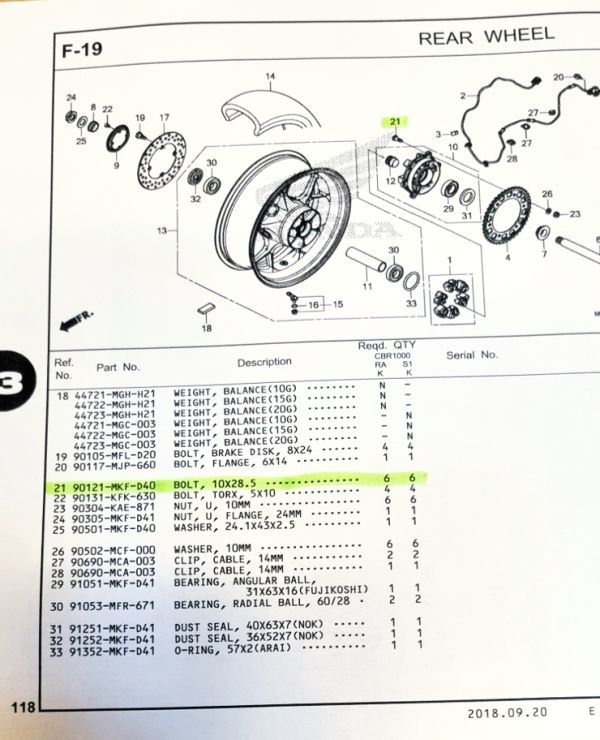 8-B◆ホンダ CBR1000RR-R チタン合金 リアスプロケット マウントボルトセット CBR929/954/1000RR,VTR-1000SP-1/2,RVT1000R,CB1000R,VFR800_画像10