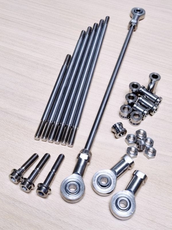 137-E-1-120* titanium alloy M6xP1.0x120mm. screw attaching type shift rod, shift change rod, gear change rod. length 50mm~350mm.