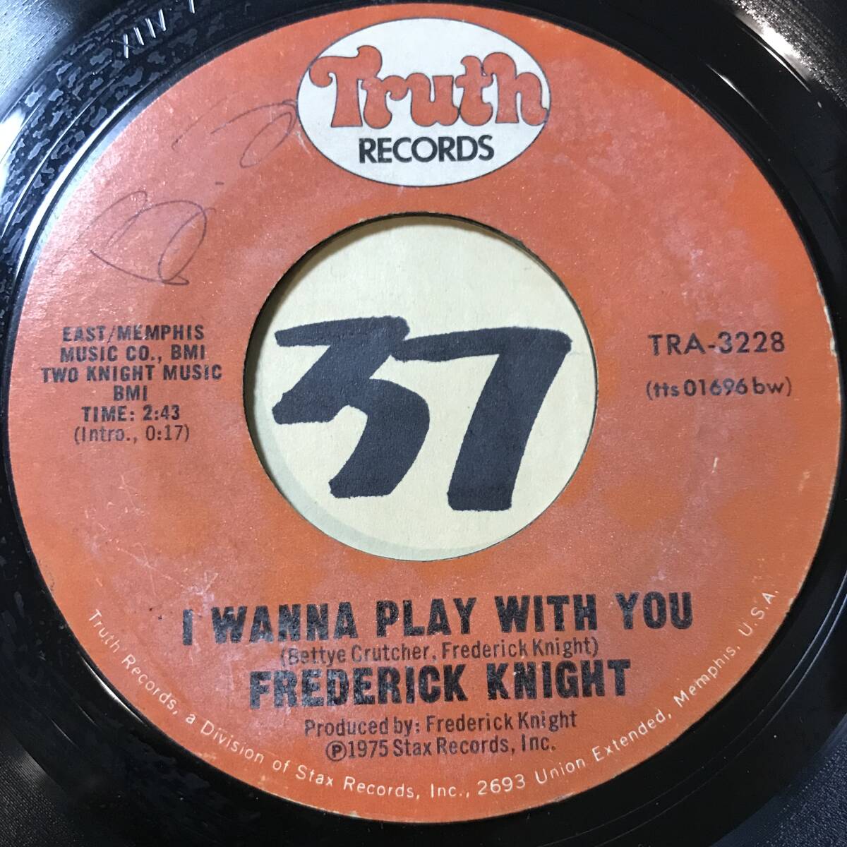 試聴 南部のカーティス/ソウルダンサー FREDERICK KNIGHT I WANNA PLAY WITH YOU 両面EX 1975 _画像1