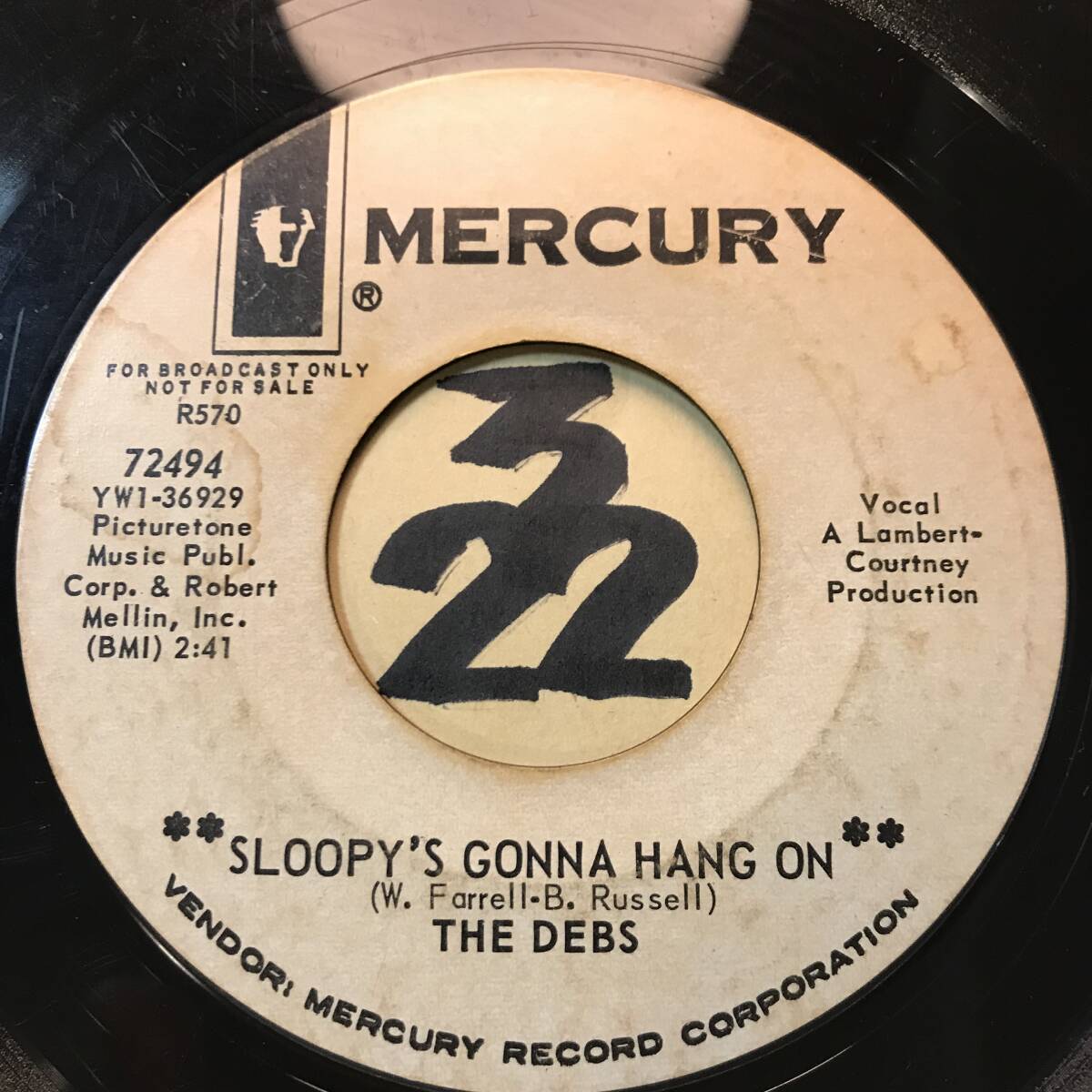 試聴 HANG ON SLOOPYアンサー・ガレージ・ガールズ’65 THE DEBS SLOOPY’S GONNA HANG ON 両面VG+ SOUNDS VG++_画像1