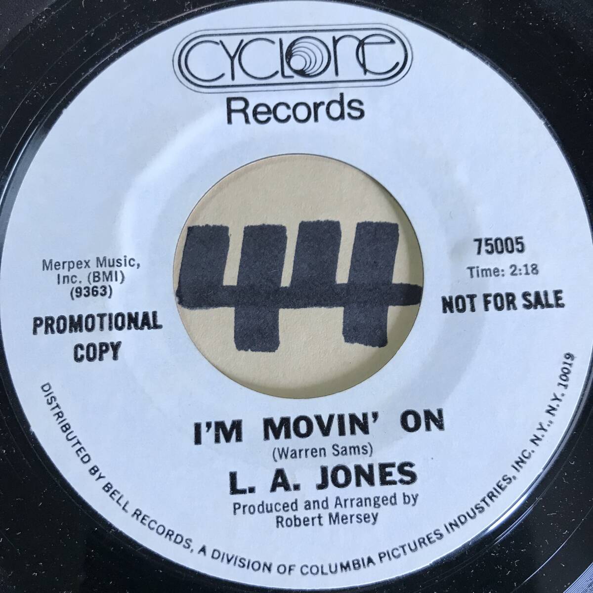 試聴 新品 L.A. JONES I’M MOVIN’ ON 1970 JAZZ FUNK45_画像1