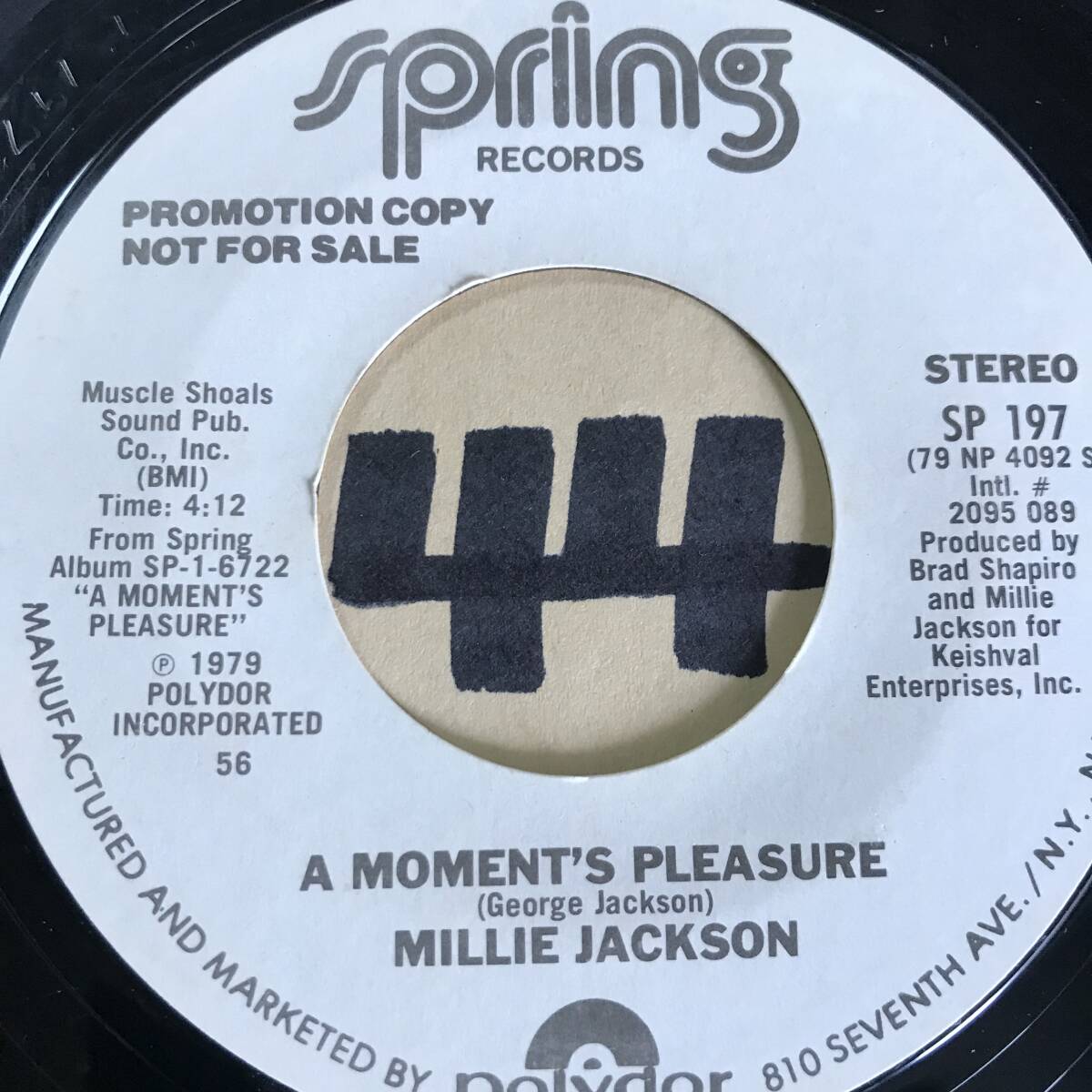 試聴 MILLIE JACKSON A MOMENT’S PLEASURE 両面NM 1979 の画像1