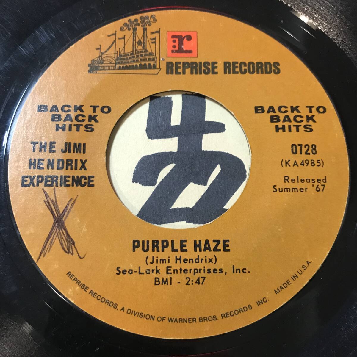 試聴 THE JIMI HENDRIX EXPERIENCE PURPLE HAZE / FOXY LADY 両面VG++ SOUNDS EXの画像1