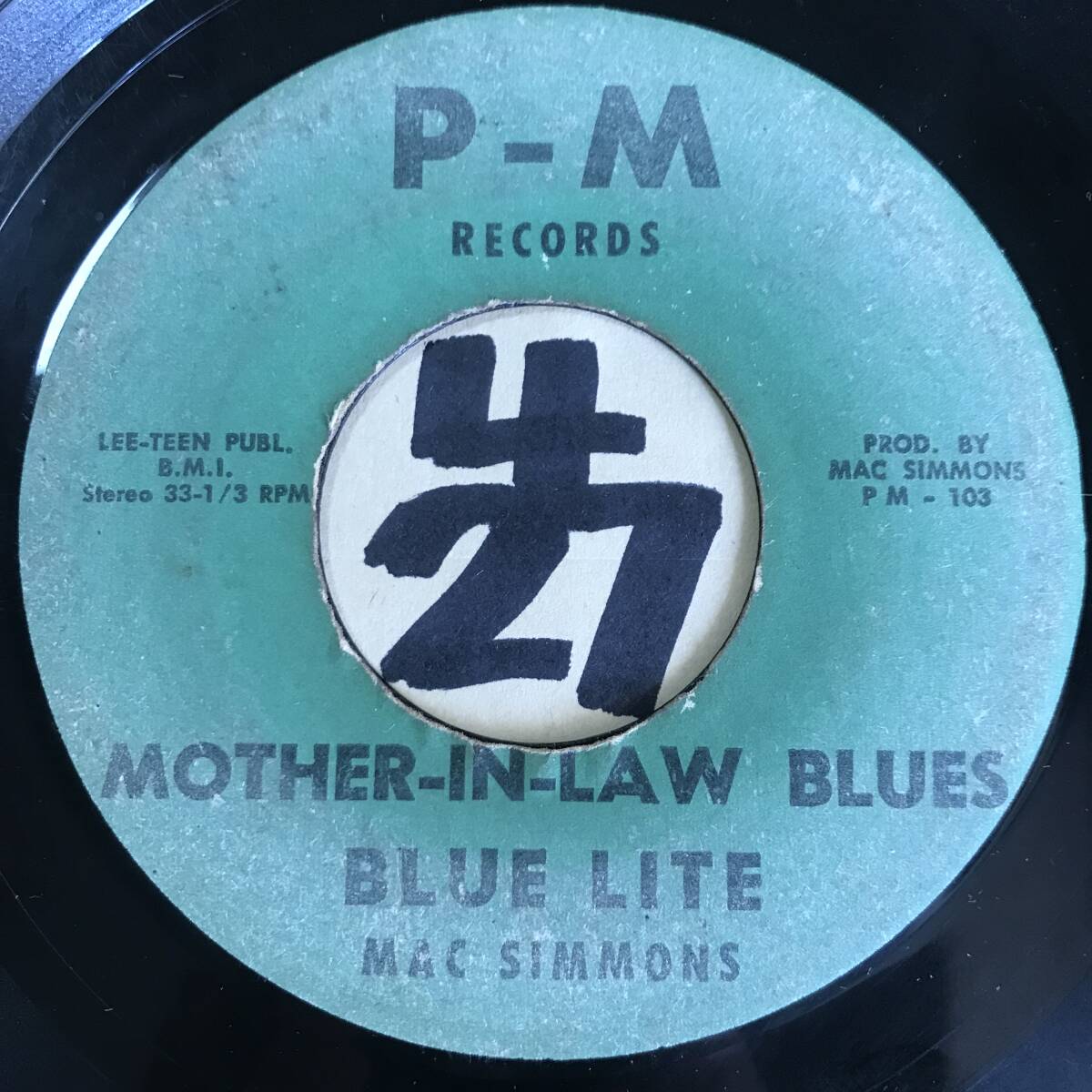 試聴 シカゴ・ブルース MAC SIMMONS MOTHER-IN-LAW BLUES 他４曲入り EP 両面VG(+) の画像1