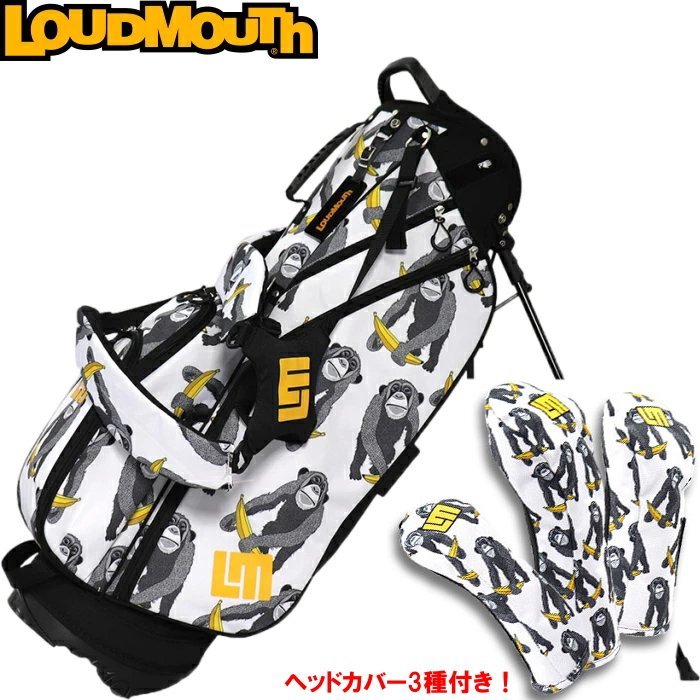 1円★ラウドマウス チンパンジー(238) LM-CB0021 スタンドバッグ +LM-HC0014 ヘッドカバー3点(1W+FW+UT)お買い得セット★_画像1