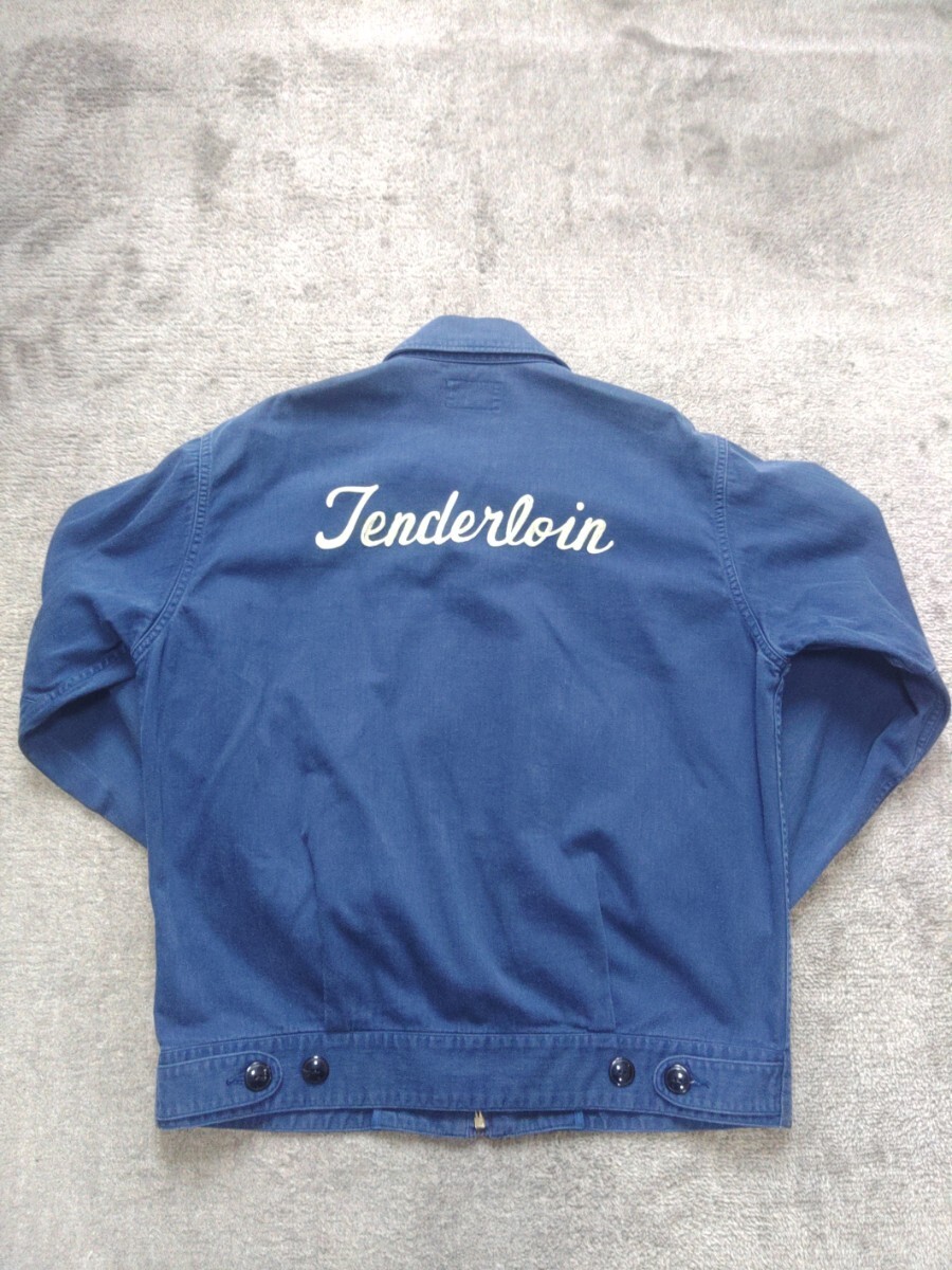 TENDERLOIN ZIP UP WORK JACKET NAVY BLUE Lサイズ テンダーロイン ジップアップ ワークジャケット ネイビー ブルー_画像2