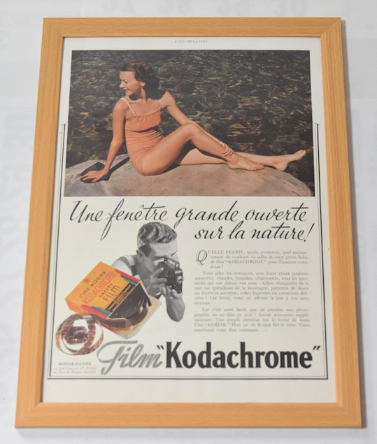 KODACHROME KODAK コダック １９３７年 フランス雑誌 オリジナル広告 額付の画像1