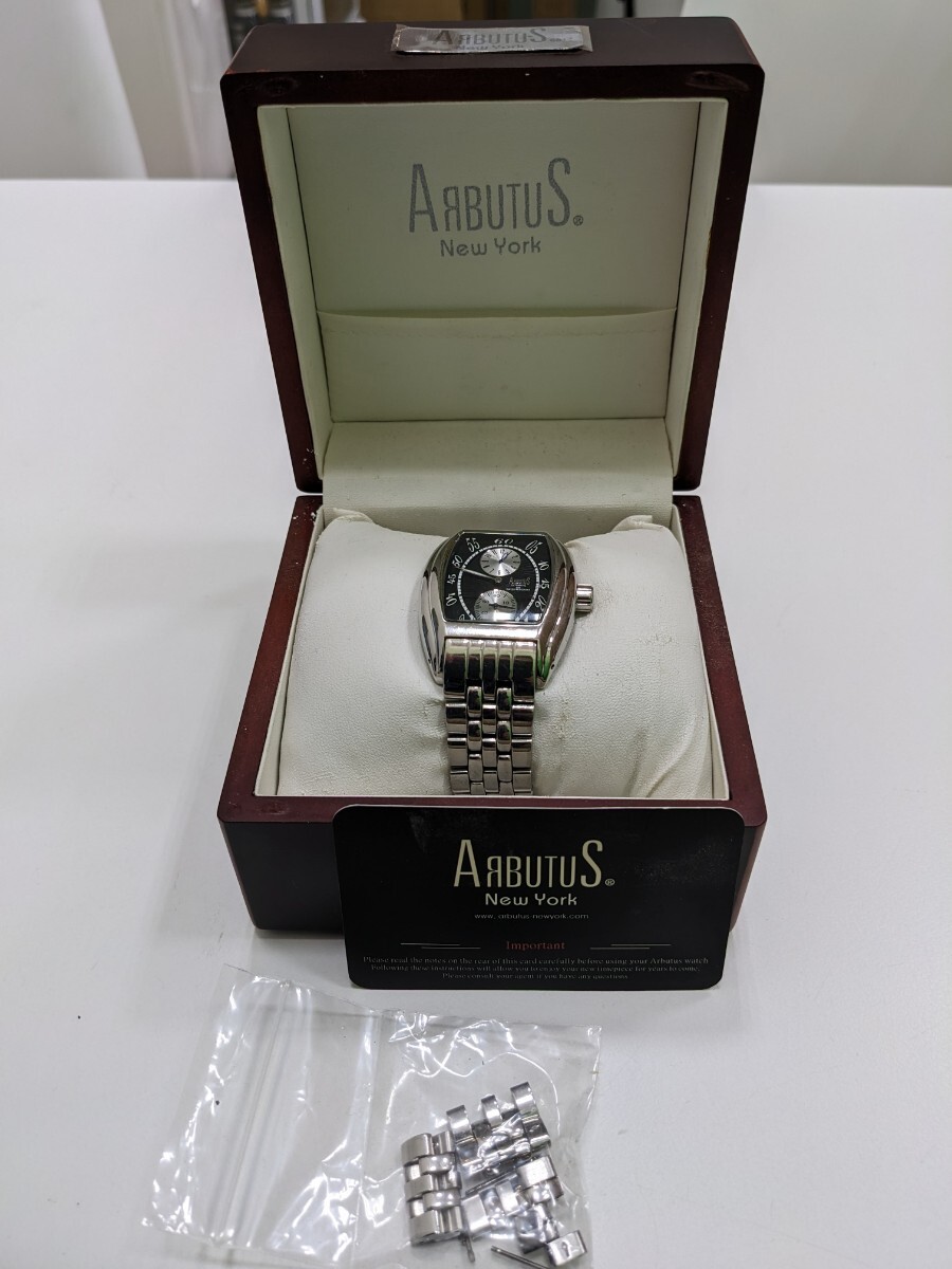 ARBUTUS アルブータス 腕時計 AR0056 自動巻き ブラック文字盤 稼働品_画像1