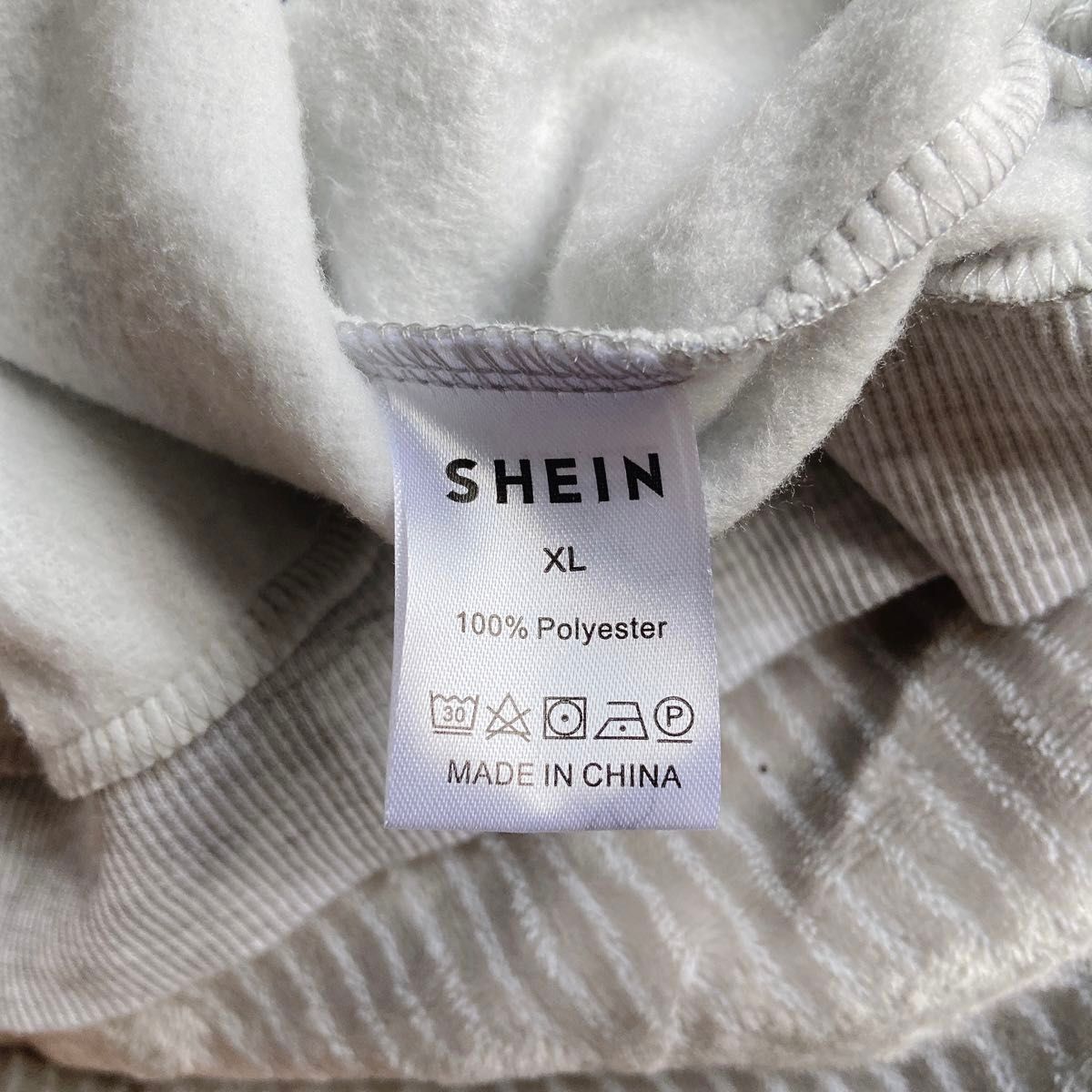 SHEIN トレーナー 裏起毛 Vネック ゆったり