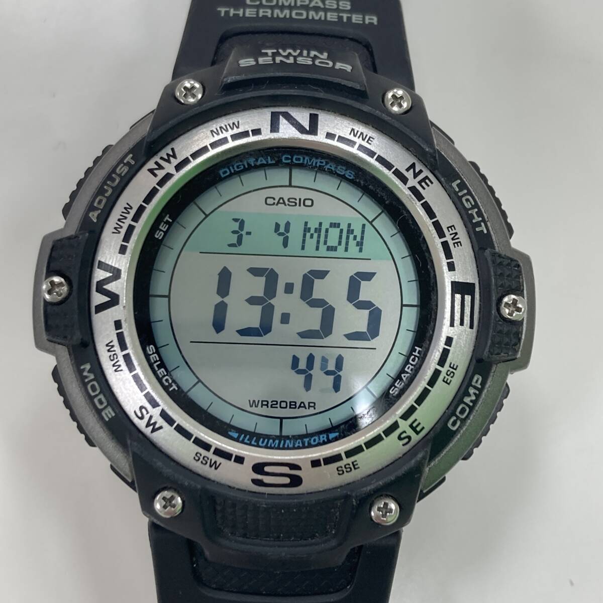 【CASIO/カシオ】SGW-100J 5 ALARMS WORLD TIME 3156 デジタル 腕時計 メンズ ブラック 時計★6510_画像2