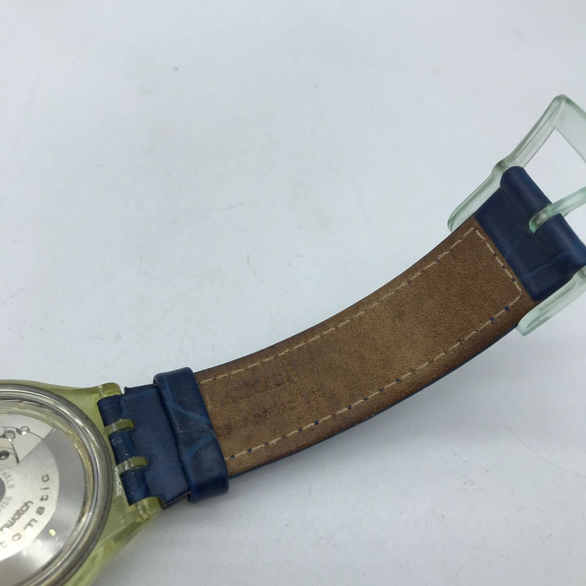 Swatch スウォッチ Automatic 自動巻き 稼働品 星 スター 裏スケ レザーベルト_画像7