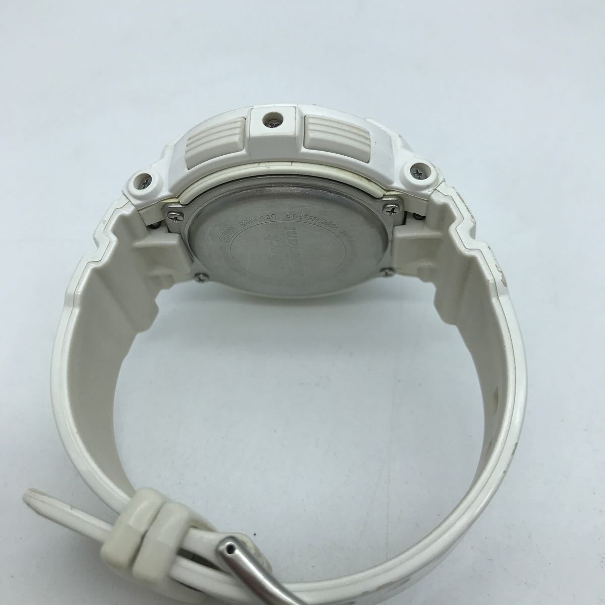 CASIO カシオ Baby-G ベビージー BGA-190 アナデジ ホワイト文字盤 クォーツ 腕時計_画像5