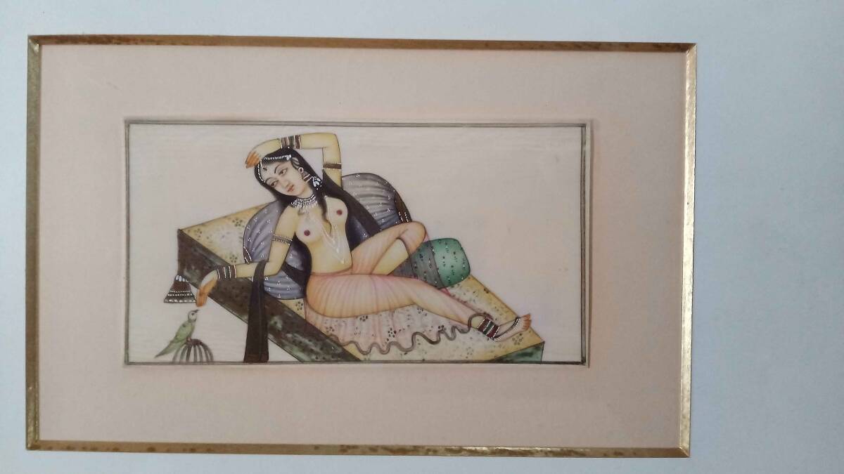 インド　細密画　繊細絵　送料無料　_画像4