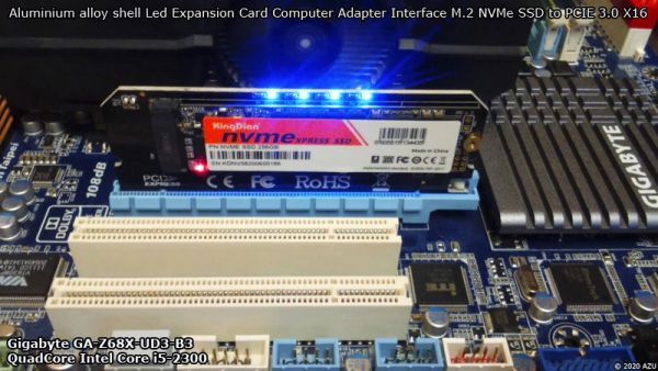 新品良品即決■送料無料JMTLED付きM.2 NVMe SSD - PCIE 3.0 X16アダプター Mキーライザーカード拡張PCI Express X4 X8 X16 2230-2280の画像2
