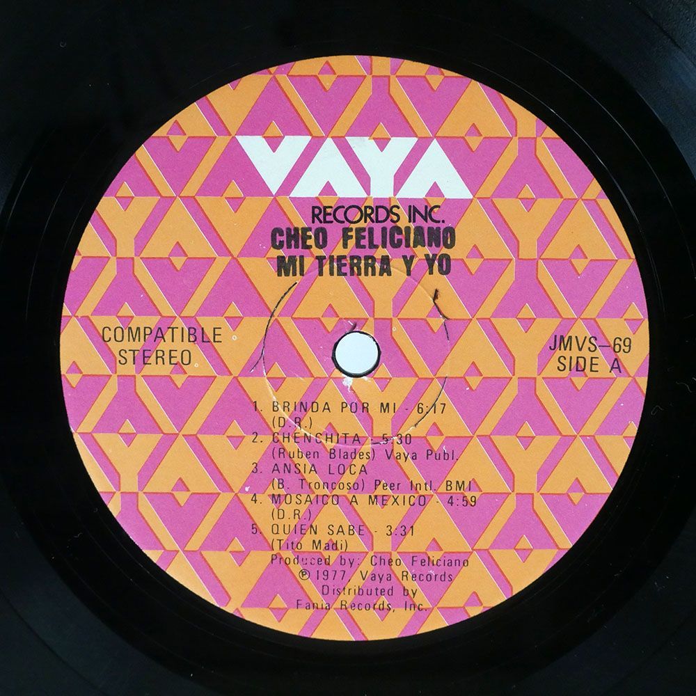 CHEO FELICIANO/MI TIERRA Y YO/VAYA JMVS 69 LP_画像2