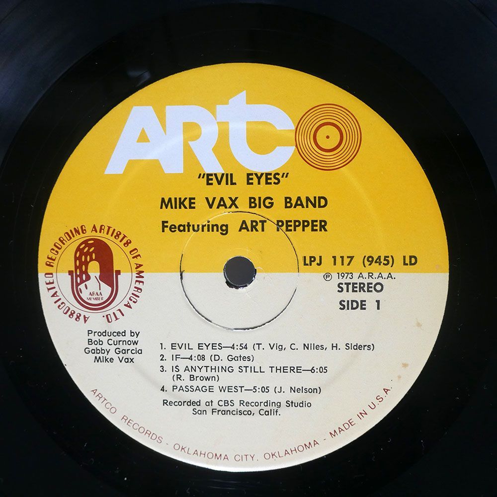 THE MIKE VAX BIG BAND/EVIL EYES/ARTCO LPJ117945LD LP_画像2