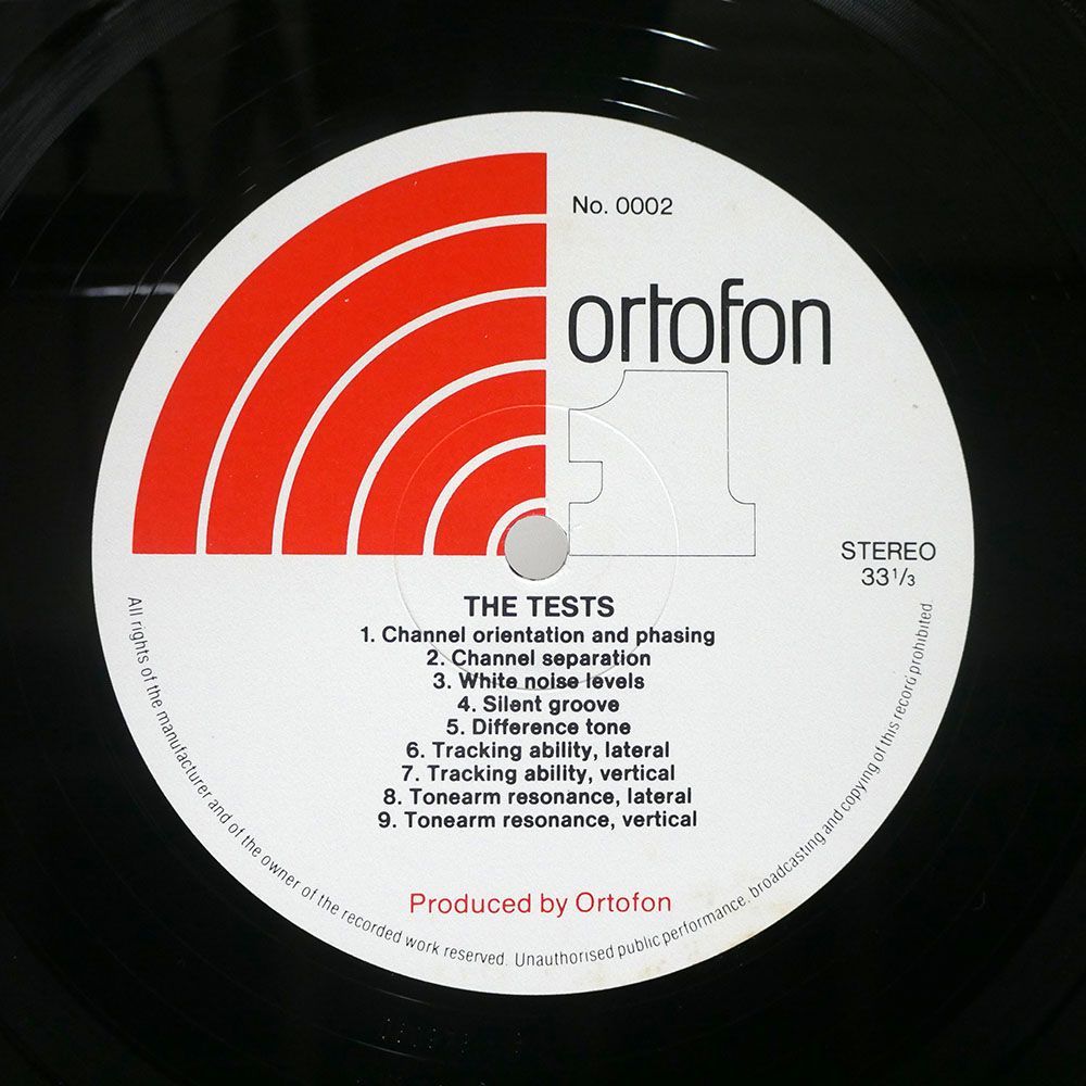 オーディオチェック VA/PICK UP TEST RECORD - TEST OF SIGNALS AND MUSIC/ORTOFON NO0002 LP_画像2